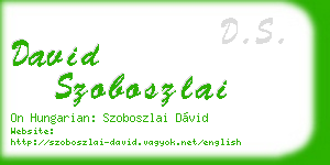 david szoboszlai business card