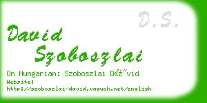 david szoboszlai business card